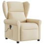 Sillón reclinable de masaje eléctrico tela color crema de , Sillones - Ref: Foro24-3303372, Precio: 272,19 €, Descuento: %