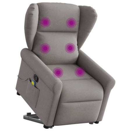 Sillón reclinable de masaje elevable tela gris taupé de , Sillones - Ref: Foro24-3303391, Precio: 294,49 €, Descuento: %