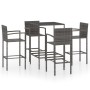 Mesa y taburetes altos jardín 5 piezas ratán sintético gris de vidaXL, Conjuntos de jardín - Ref: Foro24-3064841, Precio: 330...