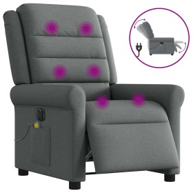 Sillón reclinable de masaje eléctrico tela gris oscuro de , Sillones - Ref: Foro24-3303305, Precio: 245,03 €, Descuento: %