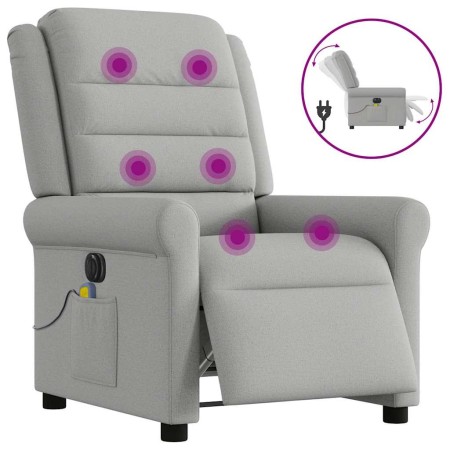 Sillón reclinable de masaje eléctrico tela gris nube de , Sillones - Ref: Foro24-3303313, Precio: 244,32 €, Descuento: %