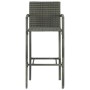 Mesa y taburetes altos jardín 5 piezas ratán sintético gris de vidaXL, Conjuntos de jardín - Ref: Foro24-3064841, Precio: 330...