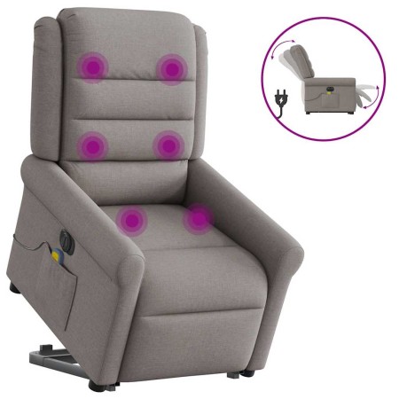 Sillón de masaje eléctrico reclinable elevable tela taupé de , Sillones - Ref: Foro24-3303351, Precio: 342,42 €, Descuento: %
