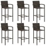 Muebles de bar de jardín 7 pzas ratán PE reposabrazos marrón de vidaXL, Conjuntos de jardín - Ref: Foro24-3064813, Precio: 47...