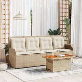 Set muebles de jardín 3 piezas y cojines ratán sintético beige en Conjuntos de jardín | Comprar online en Foru.es