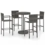 Muebles de bar de jardín 5 piezas ratán sintético gris de vidaXL, Conjuntos de jardín - Ref: Foro24-3064773, Precio: 325,88 €...