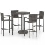 Muebles de bar de jardín 5 piezas ratán sintético gris de vidaXL, Conjuntos de jardín - Ref: Foro24-3064773, Precio: 344,86 €...