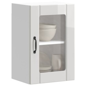 Armario pared para cocina puerta cristal Lucca blanco brillante de , Armarios de cocina - Ref: Foro24-853769, Precio: 65,49 €...