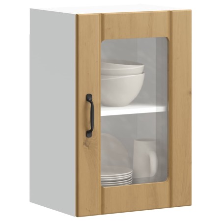 Armario pared para cocina puerta cristal Lucca roble artesanal de , Armarios de cocina - Ref: Foro24-853776, Precio: 65,84 €,...