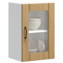 Armario pared para cocina puerta cristal Lucca roble artesanal de , Armarios de cocina - Ref: Foro24-853776, Precio: 65,84 €,...
