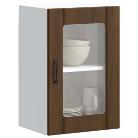 Armario de pared para cocina puerta cristal Lucca roble marrón de , Armarios de cocina - Ref: Foro24-853774, Precio: 58,96 €,...