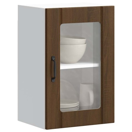 Armario de pared para cocina puerta cristal Lucca roble marrón de , Armarios de cocina - Ref: Foro24-853774, Precio: 58,96 €,...
