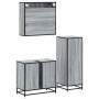 Set de muebles de baño 3 pzas madera contrachapada gris sonoma de , Muebles de baño - Ref: Foro24-3300998, Precio: 228,71 €, ...