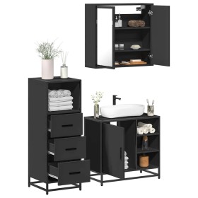 Juego de muebles de baño 3 pzas madera contrachapada negro de , Muebles de baño - Ref: Foro24-3301025, Precio: 244,55 €, Desc...