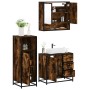 Set de muebles baño 3 pzas madera contrachapada roble ahumado de , Muebles de baño - Ref: Foro24-3300987, Precio: 240,72 €, D...