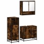 Set de muebles baño 3 pzas madera contrachapada roble ahumado de , Muebles de baño - Ref: Foro24-3300987, Precio: 240,72 €, D...