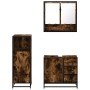 Set de muebles baño 3 pzas madera contrachapada roble ahumado de , Muebles de baño - Ref: Foro24-3300987, Precio: 240,72 €, D...