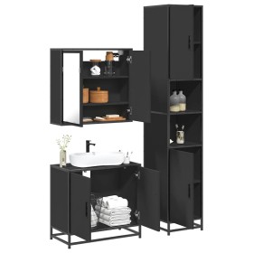 Juego de muebles de baño 3 pzas madera contrachapada negro de , Muebles de baño - Ref: Foro24-3301065, Precio: 290,57 €, Desc...
