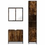 Set de muebles baño 3 pzas madera contrachapada roble ahumado de , Muebles de baño - Ref: Foro24-3301067, Precio: 267,70 €, D...