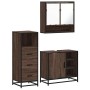 Set de muebles baño 3 pzas madera contrachapada roble marrón de , Muebles de baño - Ref: Foro24-3301059, Precio: 240,04 €, De...