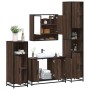 Set de muebles baño 4 pzas madera contrachapada roble marrón de , Muebles de baño - Ref: Foro24-3301224, Precio: 409,77 €, De...