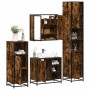 Set de muebles baño 4 pzas madera contrachapada roble ahumado de , Muebles de baño - Ref: Foro24-3301207, Precio: 415,49 €, D...