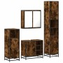 Set de muebles baño 4 pzas madera contrachapada roble ahumado de , Muebles de baño - Ref: Foro24-3301207, Precio: 415,49 €, D...