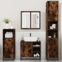 Set de muebles baño 4 pzas madera contrachapada roble ahumado de , Muebles de baño - Ref: Foro24-3301207, Precio: 415,49 €, D...
