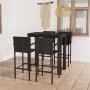 Muebles de bar jardín 5 pzas ratán PE reposabrazos negro de vidaXL, Conjuntos de jardín - Ref: Foro24-3064811, Precio: 392,38...
