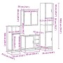 Set de muebles baño 4 pzas madera contrachapada roble ahumado de , Muebles de baño - Ref: Foro24-3301207, Precio: 415,49 €, D...