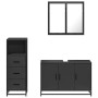 Juego de muebles de baño 3 pzas madera contrachapada negro de , Muebles de baño - Ref: Foro24-3301010, Precio: 253,83 €, Desc...