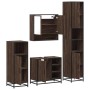 Set de muebles baño 4 pzas madera contrachapada roble marrón de , Muebles de baño - Ref: Foro24-3301239, Precio: 350,37 €, De...