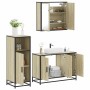 Set de muebles de baño 3 pzas madera contrachapada roble Sonoma de , Muebles de baño - Ref: Foro24-3300951, Precio: 219,11 €,...