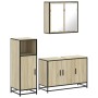 Set de muebles de baño 3 pzas madera contrachapada roble Sonoma de , Muebles de baño - Ref: Foro24-3300951, Precio: 219,11 €,...