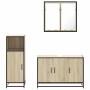 Set de muebles de baño 3 pzas madera contrachapada roble Sonoma de , Muebles de baño - Ref: Foro24-3300951, Precio: 219,11 €,...