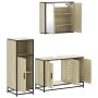 Set de muebles de baño 3 pzas madera contrachapada roble Sonoma de , Muebles de baño - Ref: Foro24-3300951, Precio: 219,11 €,...