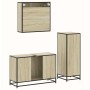 Set de muebles de baño 3 pzas madera contrachapada roble Sonoma de , Muebles de baño - Ref: Foro24-3300951, Precio: 219,11 €,...