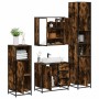 Set de muebles baño 4 pzas madera contrachapada roble ahumado de , Muebles de baño - Ref: Foro24-3301197, Precio: 428,59 €, D...