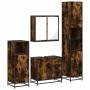 Set de muebles baño 4 pzas madera contrachapada roble ahumado de , Muebles de baño - Ref: Foro24-3301197, Precio: 428,59 €, D...
