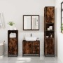 Set de muebles baño 4 pzas madera contrachapada roble ahumado de , Muebles de baño - Ref: Foro24-3301197, Precio: 428,59 €, D...