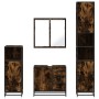 Set de muebles baño 4 pzas madera contrachapada roble ahumado de , Muebles de baño - Ref: Foro24-3301197, Precio: 428,59 €, D...