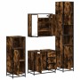 Set de muebles baño 4 pzas madera contrachapada roble ahumado de , Muebles de baño - Ref: Foro24-3301197, Precio: 428,59 €, D...