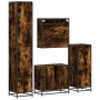 Set de muebles baño 4 pzas madera contrachapada roble ahumado de , Muebles de baño - Ref: Foro24-3301197, Precio: 428,59 €, D...