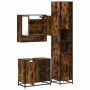 Set de muebles baño 3 pzas madera contrachapada roble ahumado de , Muebles de baño - Ref: Foro24-3301117, Precio: 290,22 €, D...