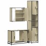 Set de muebles de baño 3 pzas madera contrachapada roble Sonoma de , Muebles de baño - Ref: Foro24-3301071, Precio: 302,58 €,...