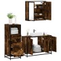 Set de muebles baño 3 pzas madera contrachapada roble ahumado de , Muebles de baño - Ref: Foro24-3301012, Precio: 245,48 €, D...
