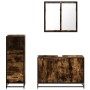Set de muebles baño 3 pzas madera contrachapada roble ahumado de , Muebles de baño - Ref: Foro24-3301012, Precio: 245,48 €, D...