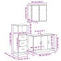 Set de muebles baño 3 pzas madera contrachapada roble ahumado de , Muebles de baño - Ref: Foro24-3301012, Precio: 245,48 €, D...