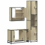 Set de muebles de baño 3 pzas madera contrachapada roble Sonoma de , Muebles de baño - Ref: Foro24-3301101, Precio: 298,72 €,...