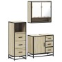 Set de muebles de baño 3 pzas madera contrachapada roble Sonoma de , Muebles de baño - Ref: Foro24-3301046, Precio: 238,79 €,...